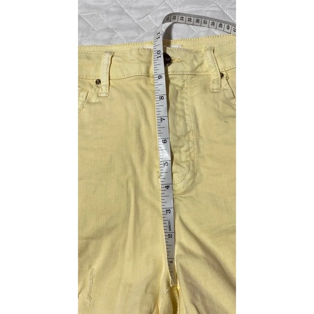 RISEN shorts yellow shorts womens jean shorts stretchy sun butter risen jeans sm